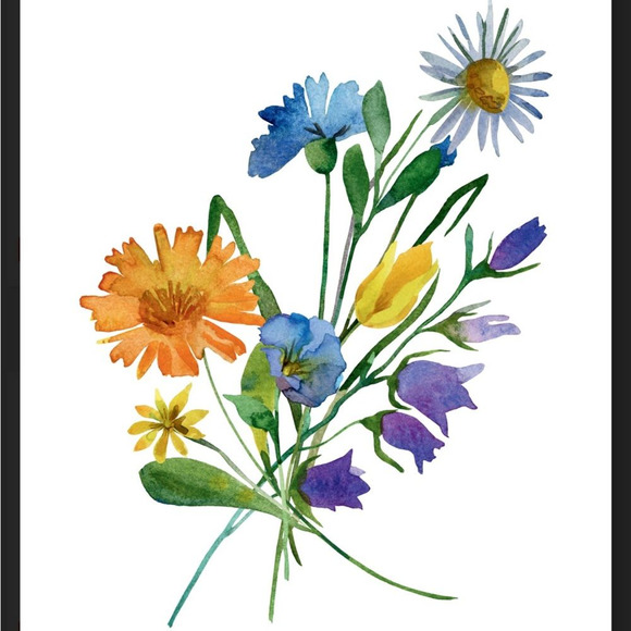 Watercolor Wildflowers Botanical Digital Art Print Set of Three - Picture 14 of 15